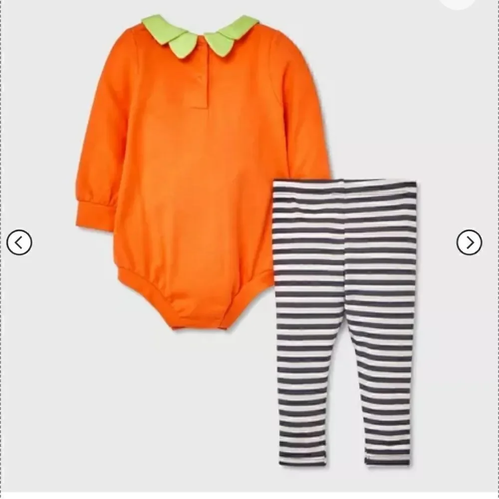 Nwt Baby Unisex Boy or Girl Halloween Pumpkin Outfit,  Size NB, 6 months